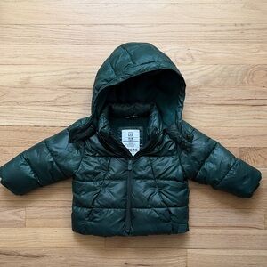 GAP Baby Green Puffer Jacket Size 12-18m